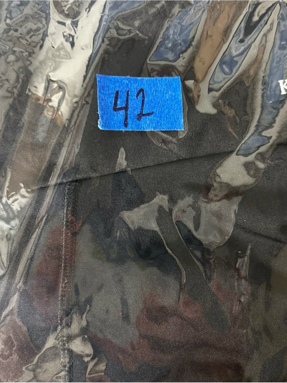 K-DEER Black With Gray Stripes Leggings Women’s Large High Waist Workout Dance - Picture 10 of 10